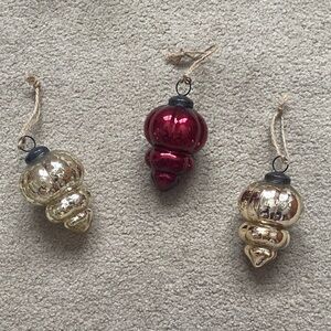 Elegant Holiday Ornament Set - Gold and Red Pottery Barn